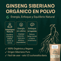 Ginseng Siberiano en Polvo BIO | Acompaña tus Mañanas con la Raíz Tradicional | 100 % Raíces Molidas | Samskara